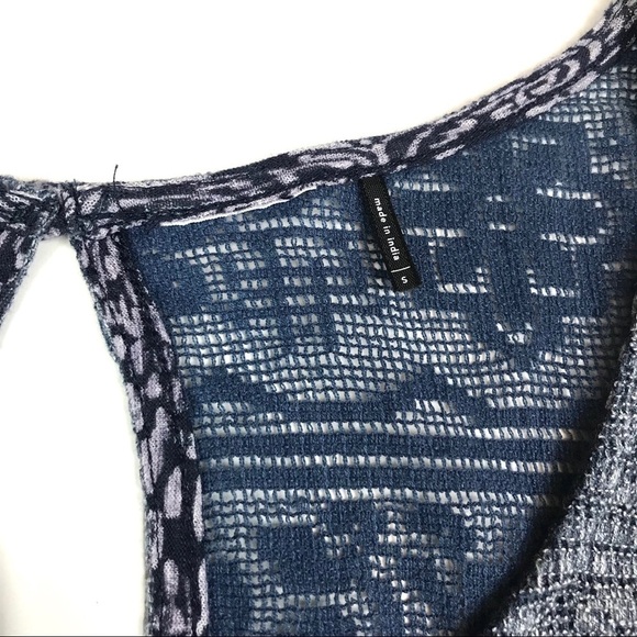 Anthropologie Marcella Lace Up Top Blue purple - Picture 5 of 7